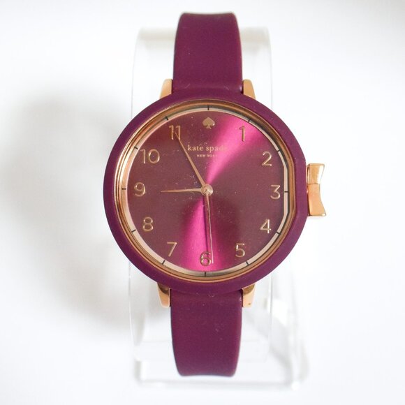 💜*Kate Spade* Park Row Watch- Fuschia/Purple - Silicone Band, 33mm. RARE COLOR! - Picture 2 of 8
